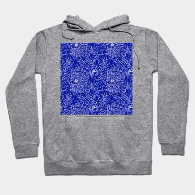 Blue Spider Webs Hoodie by sandpaperdaisy